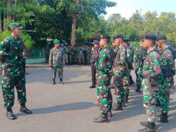 Kodim 0830/Surabaya Utara Ikuti Apel Gelar Pasukan Pengamanan VVIP Dalam Rangka Kunker RI 1