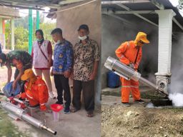 Tangkal DBD, Pemdes Sidodadi Lakukan Fogging ke Rumah Warga