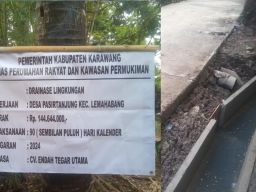Parah, Pemasangan U-ditch Didesa Pasir Tanjung Kecamatan Lemah Abang Pengawas Kemana?