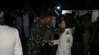 Pengukuhan 30 Pasukan Paskibraka Kecamatan Guruapin, Halmahera Selatan