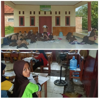 Miris!! Siswa SDN Mekarasih 2 Banyusari Karawang Belajar Dibalai Pertemuan Kantor Desa