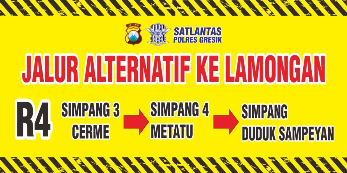 Satlantas Polres Gresik Terapkan Contra Flow di Jalan Raya Duduksampeyan