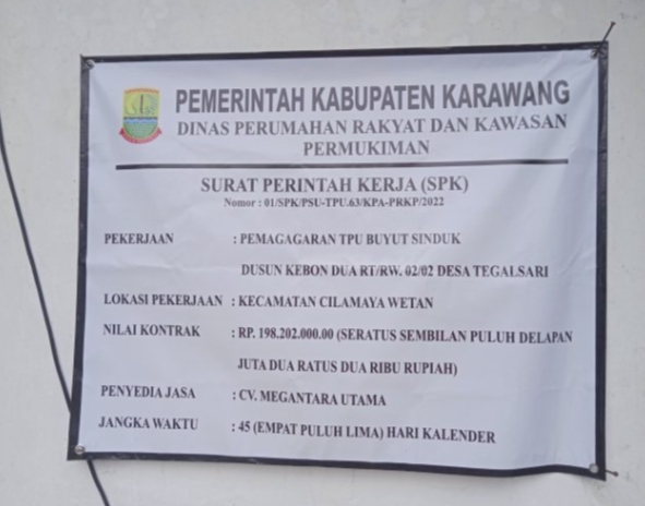 Di Duga Lemahnya Pengawasan dan Terkesan Asal Jadi Proyek Pemagaran TPU Buyut Sinduk, Kabid Terkait Di PRKP Jangan Tutup Mata