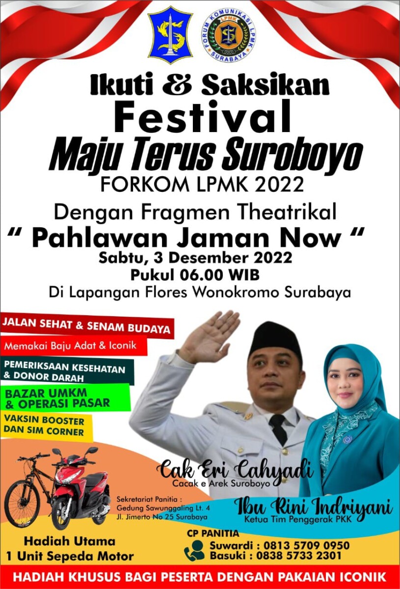 Dibuka Wali Kota Eri, Festival Maju Terus Suroboyo Tampilkan Teatrikal "Pahlawan Jaman Now"