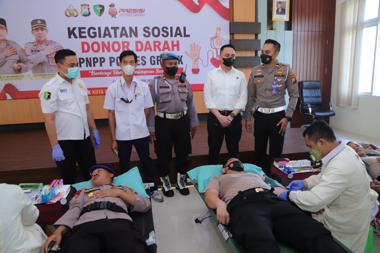 Polres Gresik Gelar Donor Darah Bentuk Kepedulian Kepada Warga Gresik