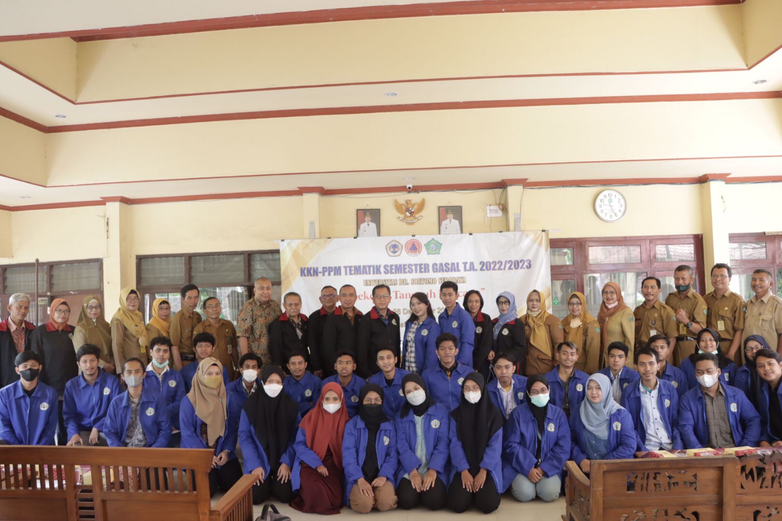 150 Peserta KKN-PPM Tematik Mitigasi Bencana Unitomo Disambut Camat Krian Sidoarjo