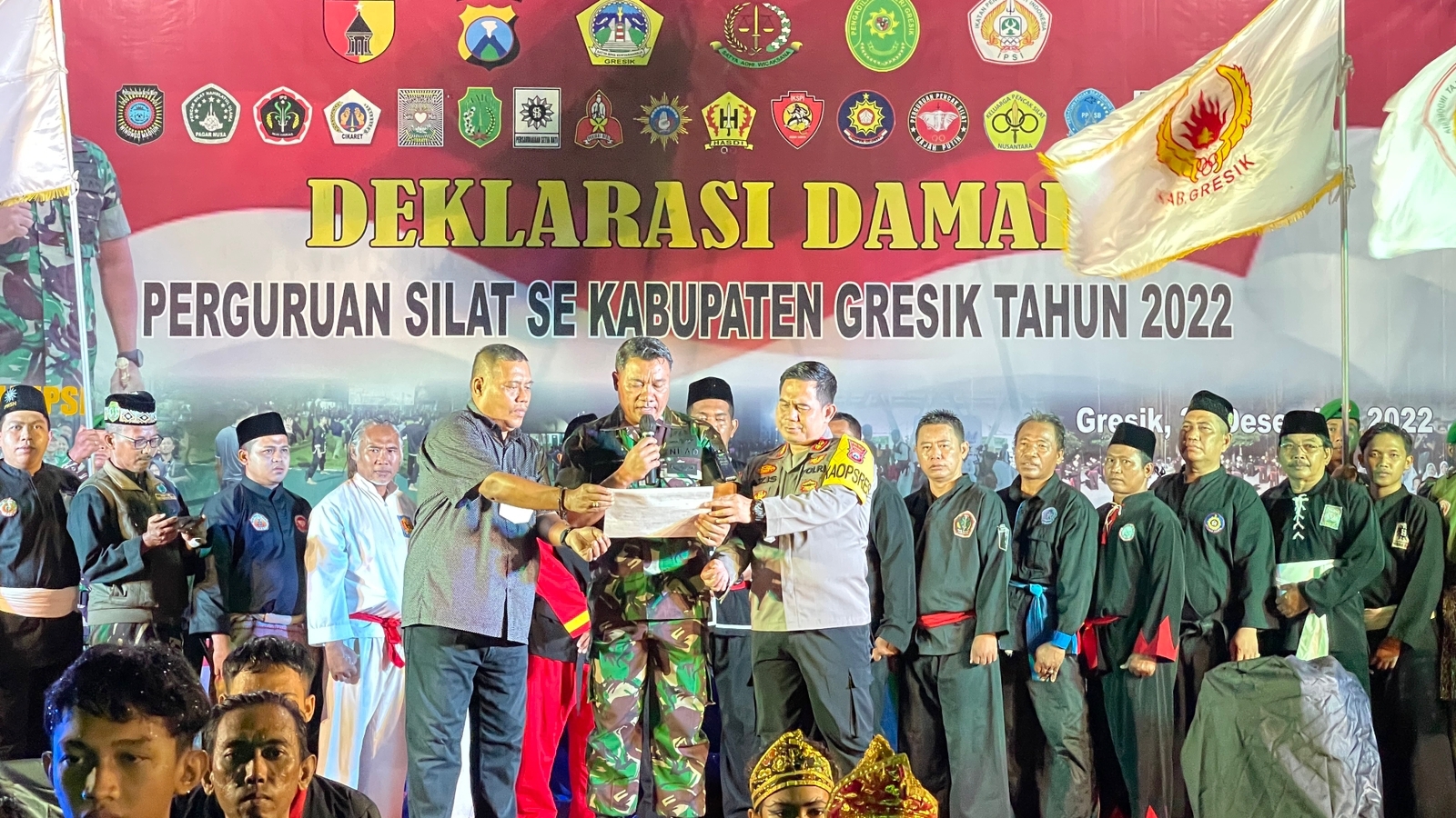 Kapolres Gresik Hadiri Deklarasi Damai Perguruan Silat di Makodim 0817/Gresik