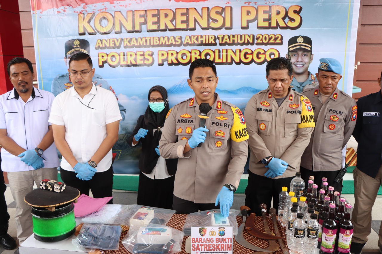 Polres Probolinggo Berhasil Selesaikan 92,46 persen Pengungkapan Kasus Sepanjang Tahun 2022