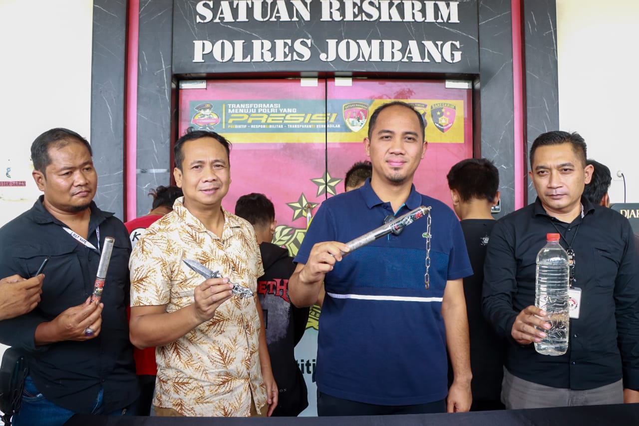 Polres Jombang Amankan Tujuh Pesilat Bersajam, Videonya Sempat Viral di Medsos