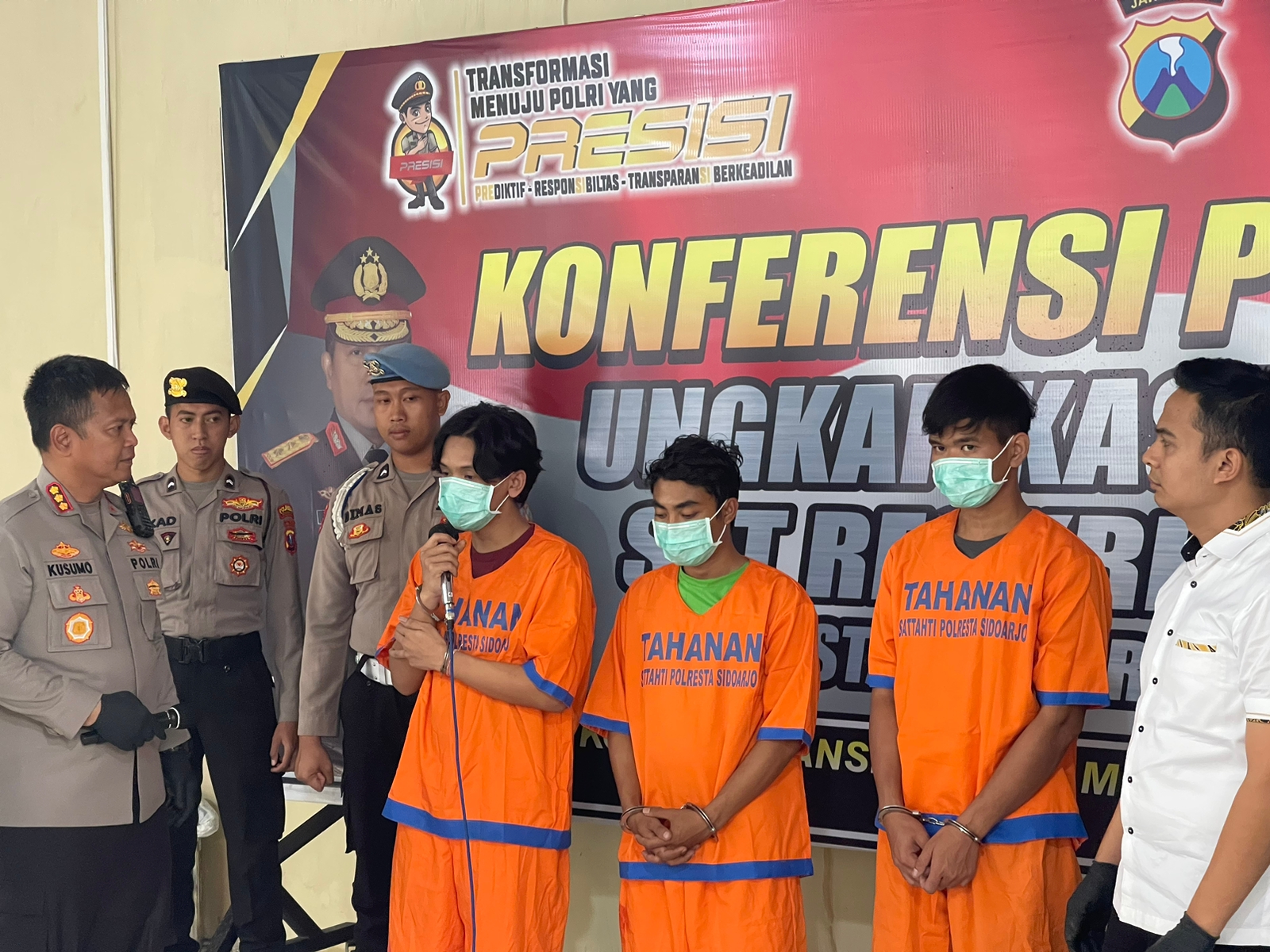 Tim Resmob Satreskrim Polresta Sidoarjo, berhasil Amankan Tersangka Pengeroyokan