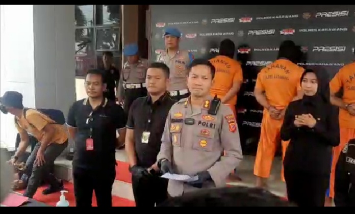 Kapolres Karawang AKBP Wirdhanto Hadicaksono,S.I.K, M.Si Gelar Konferensi Pers Pengungkapan Kasus Bentrok Antar LSM