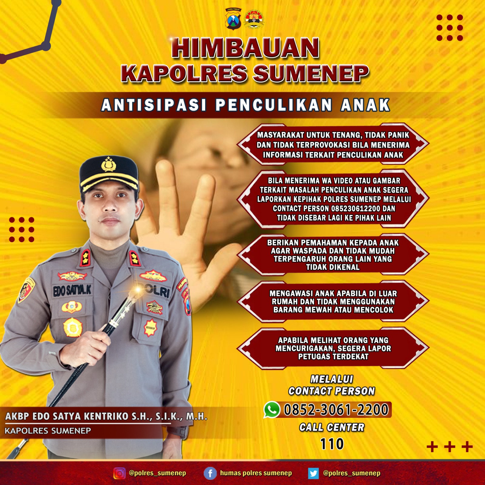 Heboh Isu Penculikan Anak, Ini Himbauan Kapolres Sumenep