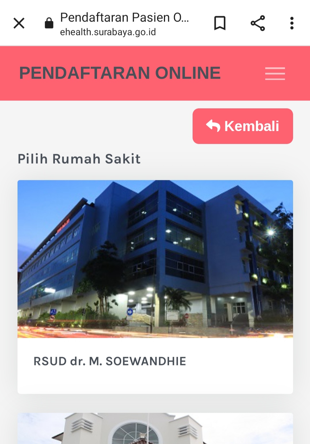 Pendaftaran Kesehatan RS Soewandi Error Melulu