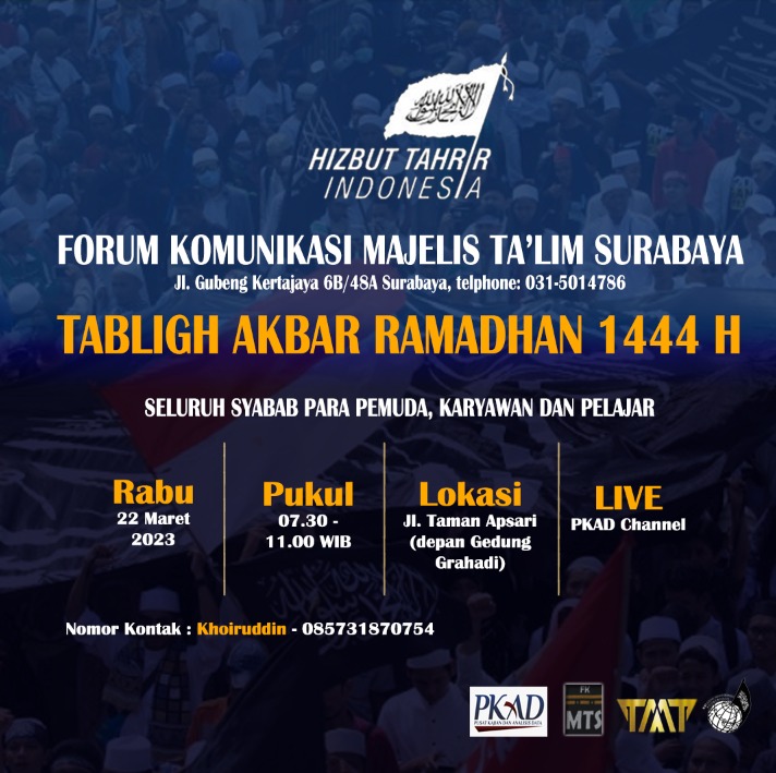 "TOLAK KEGIATAN TABLIGH AKBAR HTI"  PNIB Sebar Spanduk Di Surabaya