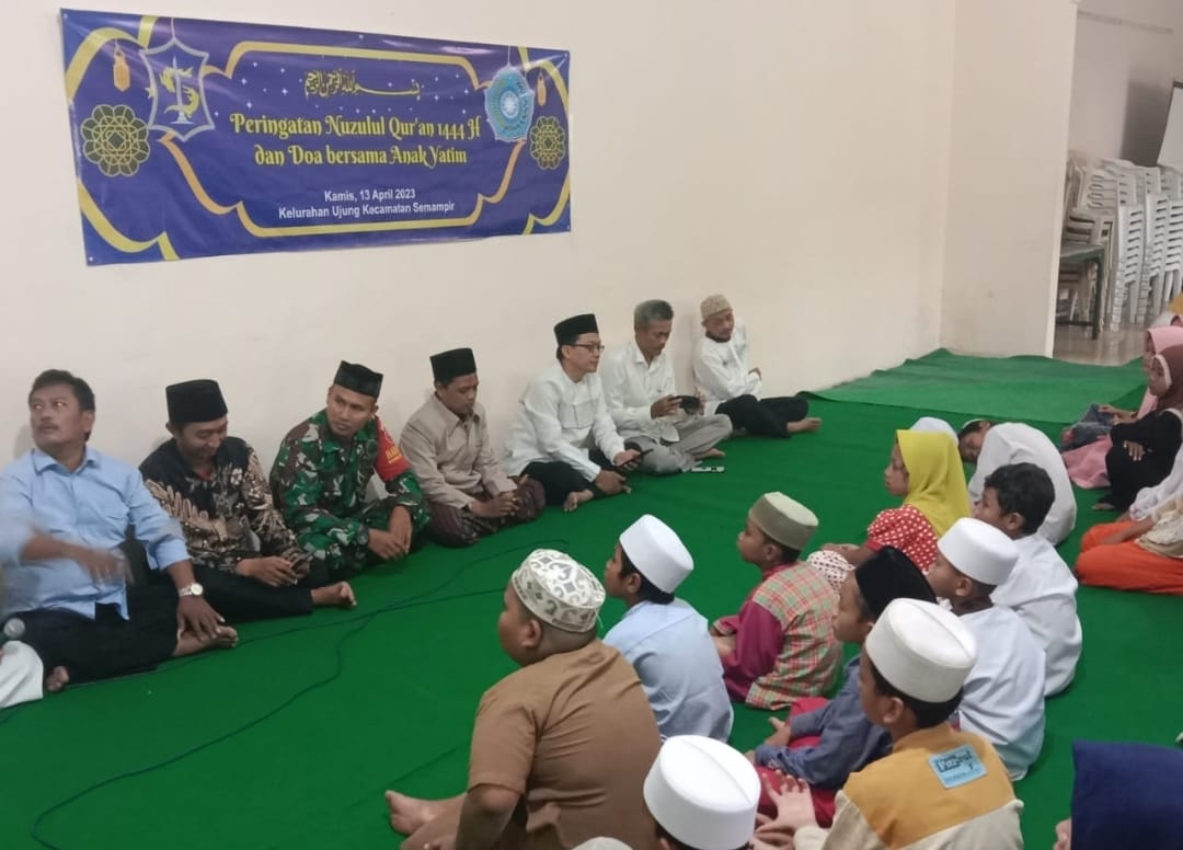 Babinsa Kelurahan Ujung Hadiri Kegiatan Nuzulul Qur'an dan Doa Bersama Anak Yatim