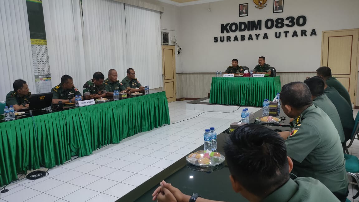 Kodim Surabaya Utara Terima Kunjungan Tim Pengawasan Post Audit Intern Itdam V/Brawijaya
