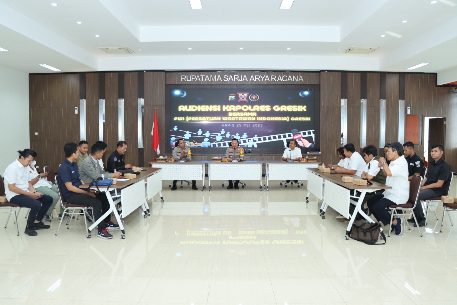 Hadapi Tahun Politik, Polres Gresik Ajak Awak Media Jaga Kondusifitas Kamtibmas
