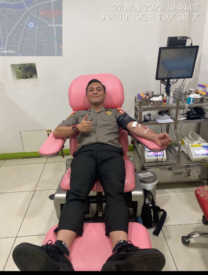 Serdik Nugraha Pamungkas,.S.I.K,.M.H Melalui PMI Setempat Mendonorkan Darahnya