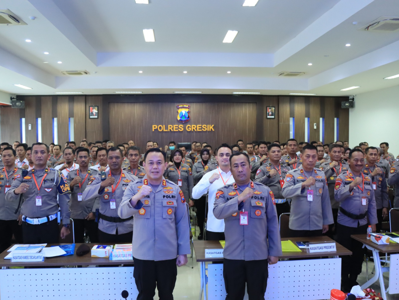 Siap Amankan Tahapan Pemilu, Polres Gresik Gelar Lat Praops Operasi Mantab Brata 2024