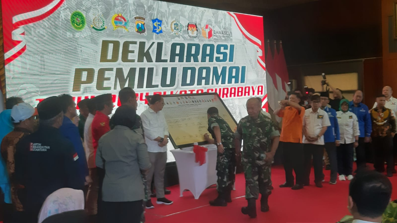 Jajaran Kodim 0832 Surabaya Selatan Deklarasi dan Sosialisasi Netralitas TNI di Pemilu 2024