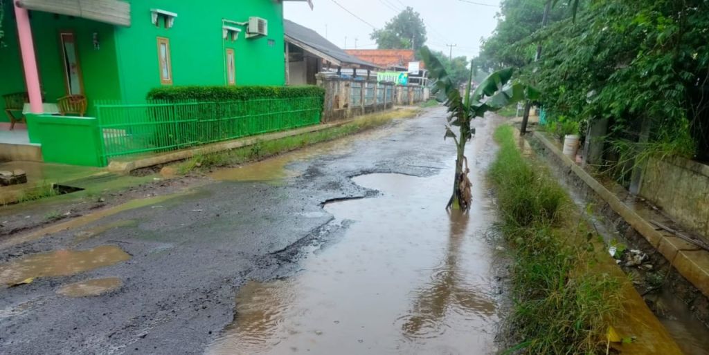 Bentuk Protes Warga Desa Lemah Duhur Kecamatan Tempuran Tanam Pohon Pisang Di Jalan