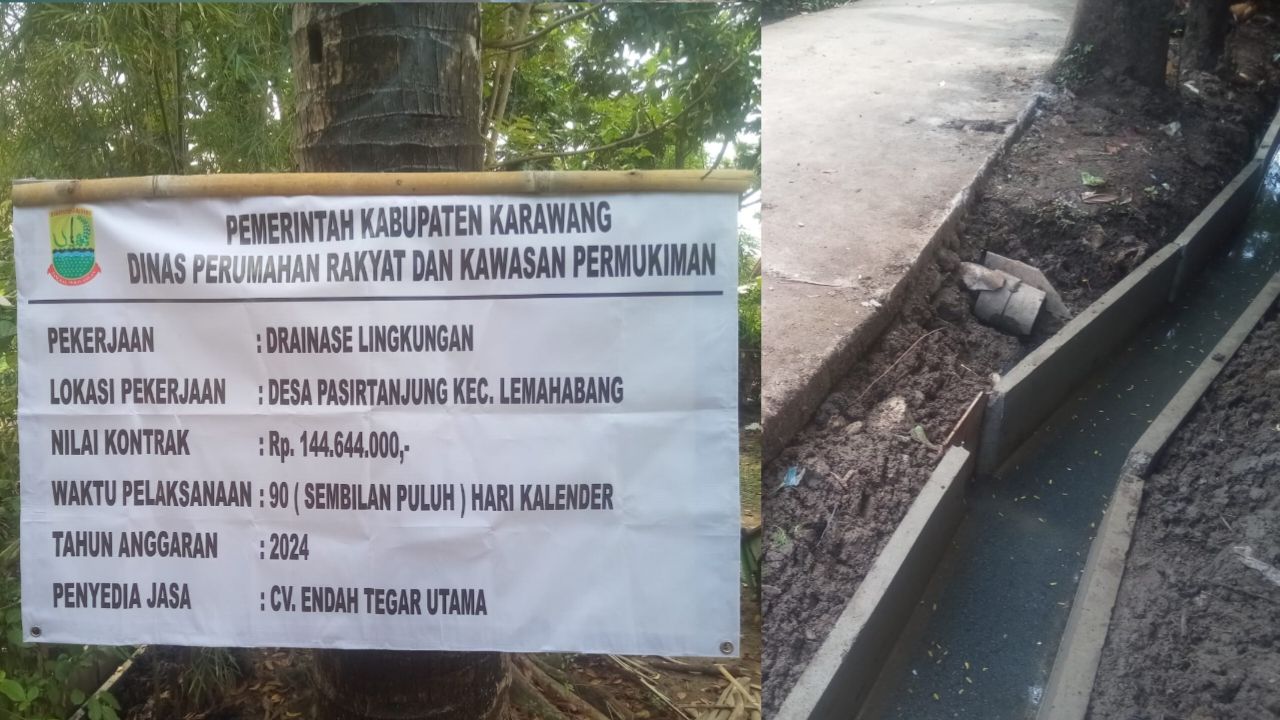 Parah, Pemasangan U-ditch Didesa Pasir Tanjung Kecamatan Lemah Abang Pengawas Kemana?