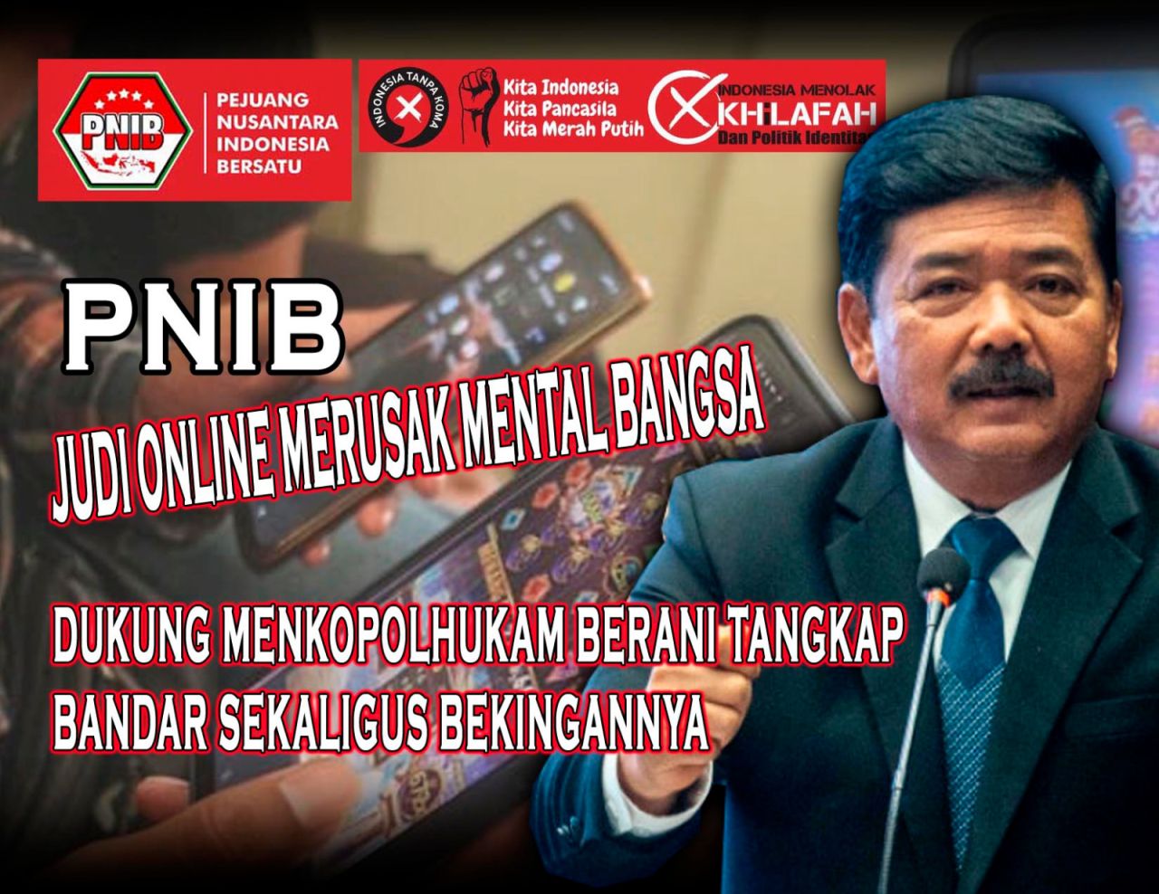 PNIB : Judi Online Merusak Mental Generasi, Dukung Menkopolhukam