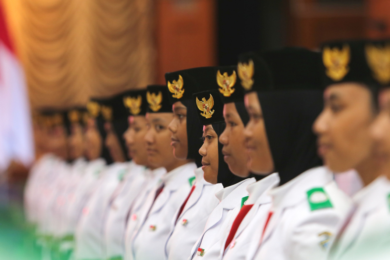 Sejumlah 97 Pasukan Paskibraka Surabaya 2024 mendapatkan pengukuhan dari Wali Kota Surabaya, Eri Cahyadi (Foto: Dok istimewa)