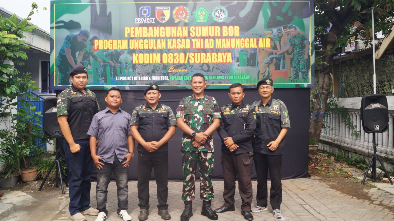 Hadirkan Solusi Air Bersih, Kodim 0830/Surabaya Sukseskan Program Unggulan KASAD TNI AD Manunggal Air.