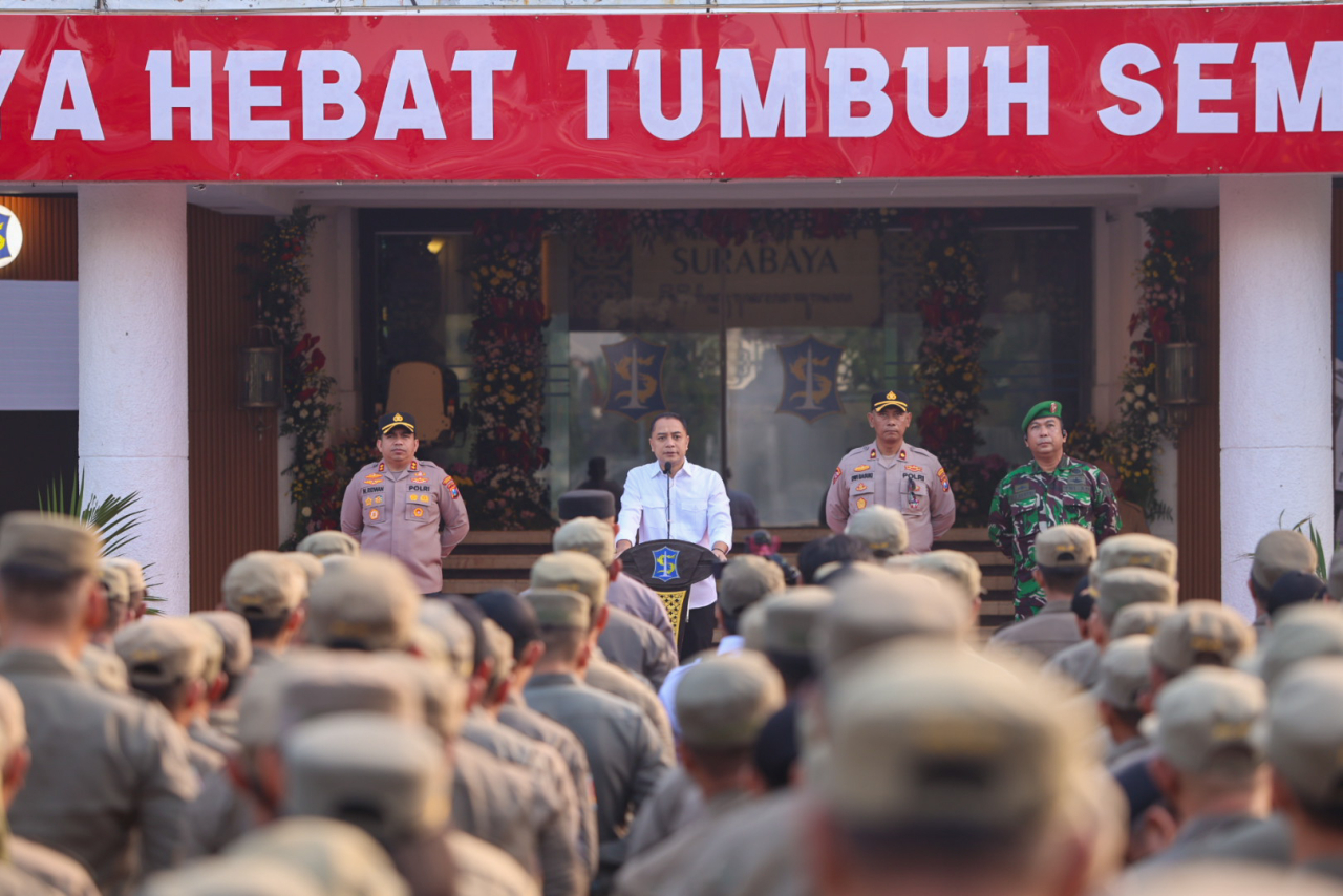 Pemkot Surabaya Bersama TNI/Polri Gelar Apel Pemberantasan Jukir Liar dan Premanisme