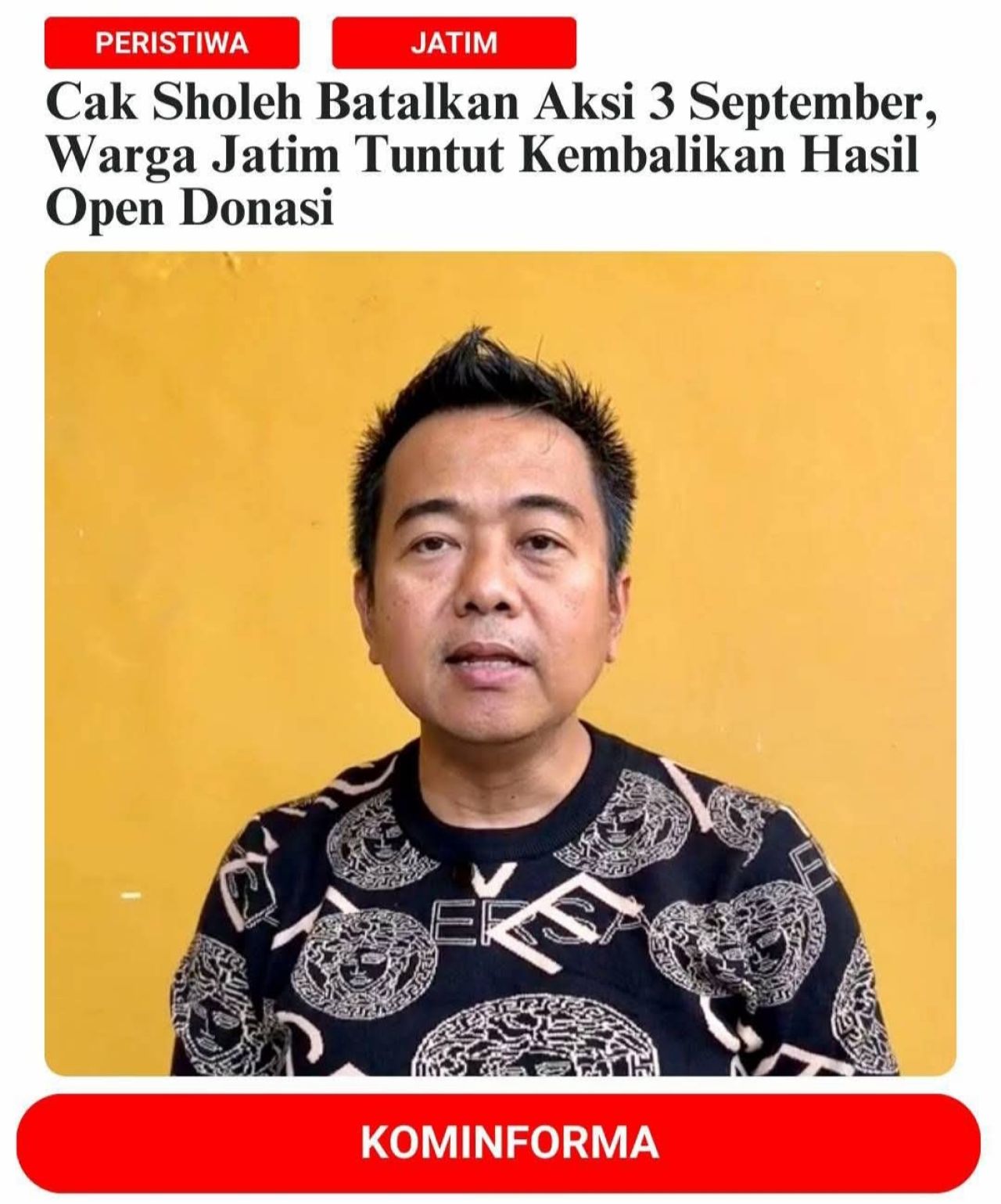 Soleh Batalkan Aksi, Donasi Warga Dituntut Dikembalikan