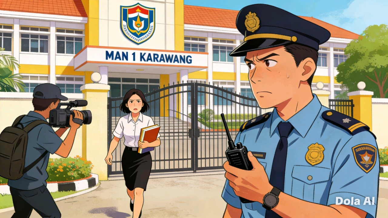 Diduga Beberapa Guru dan Petugas Keamanan Sekolah MAN 1 Karawang "Alergi Wartawan"