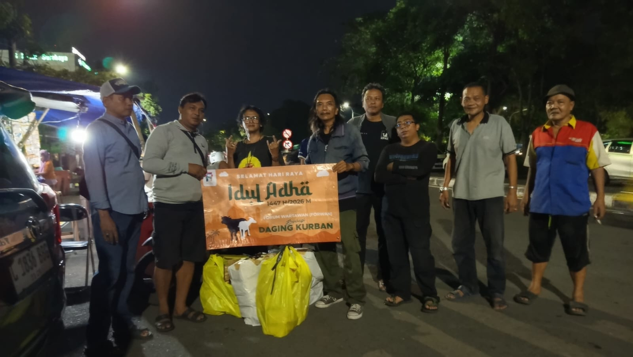 FORWAN dan AWS Dukung Tebar Kebaikan Cak Yebe, Momen Pembagian Hewan Kurban Sebanyak 41 