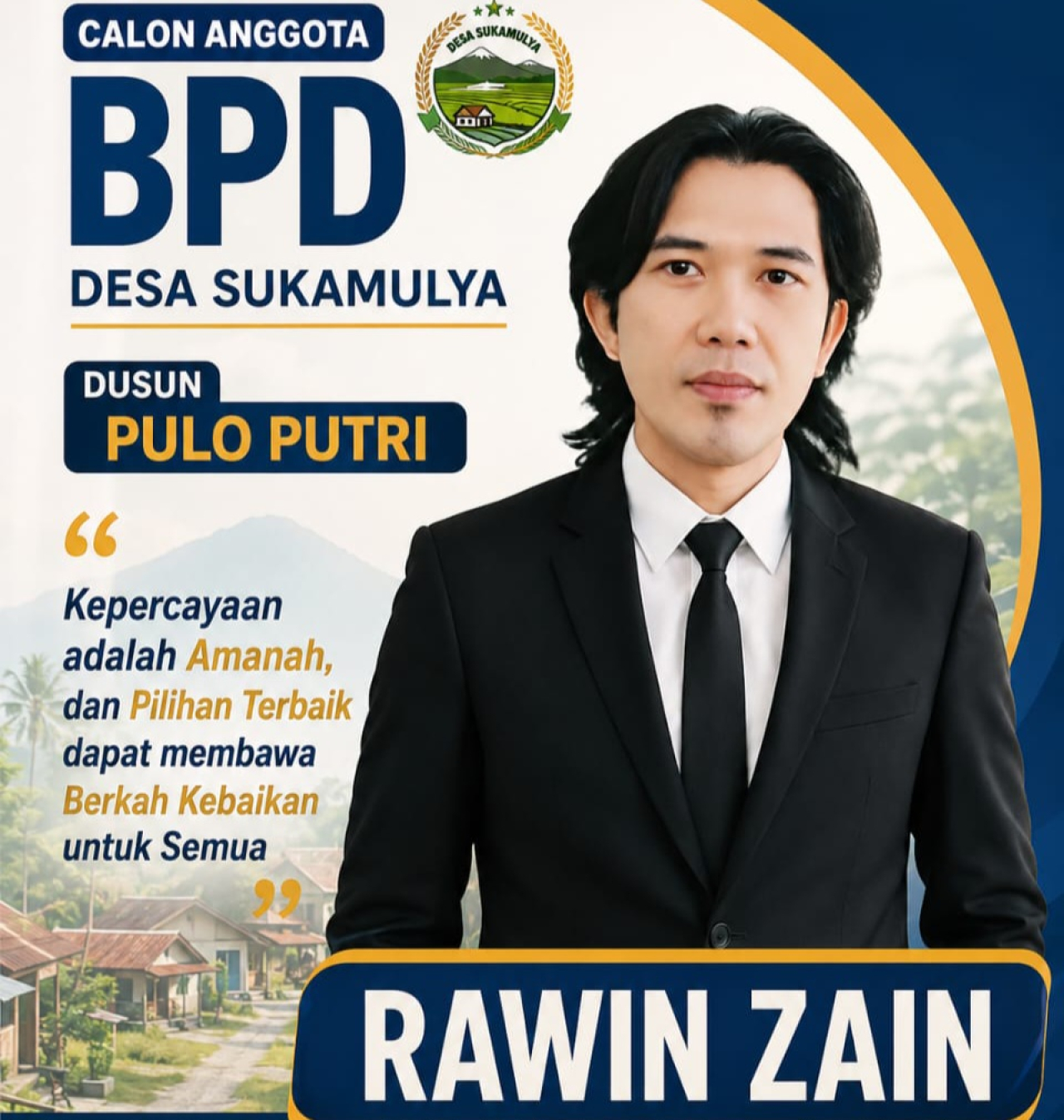 Calon anggota BPD Desa Sukamulya, Rawin Zain (Foto: Dok medin/info rakyatjelara)